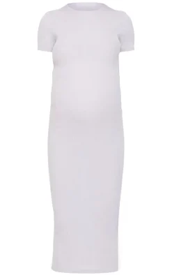 Maternity Rib Crew Neck Midi Dress-PrettyLittleThing Sale