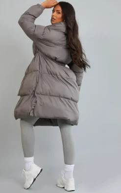 PrettyLittleThing Puffer Jackets*Maternity Oversized Collar Belted Longline Puffer