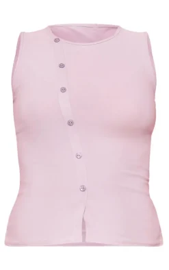 Online PrettyLittleThing Maternity Soft Touch Asymmetric Button Top Grey