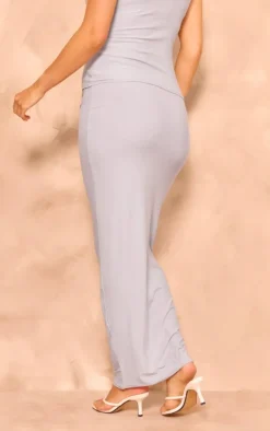 New PrettyLittleThing Maternity Soft Touch Maxi Length Skirt Grey