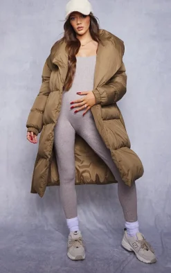 PrettyLittleThing Puffer Jackets*Maternity Oversized Belted Longline Puffer