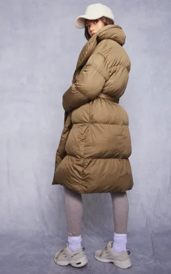 PrettyLittleThing Puffer Jackets*Maternity Oversized Belted Longline Puffer