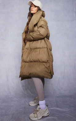 PrettyLittleThing Puffer Jackets*Maternity Oversized Belted Longline Puffer
