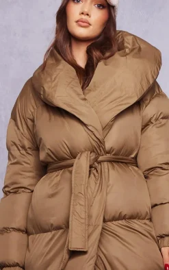 PrettyLittleThing Puffer Jackets*Maternity Oversized Belted Longline Puffer