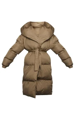 PrettyLittleThing Puffer Jackets*Maternity Oversized Belted Longline Puffer