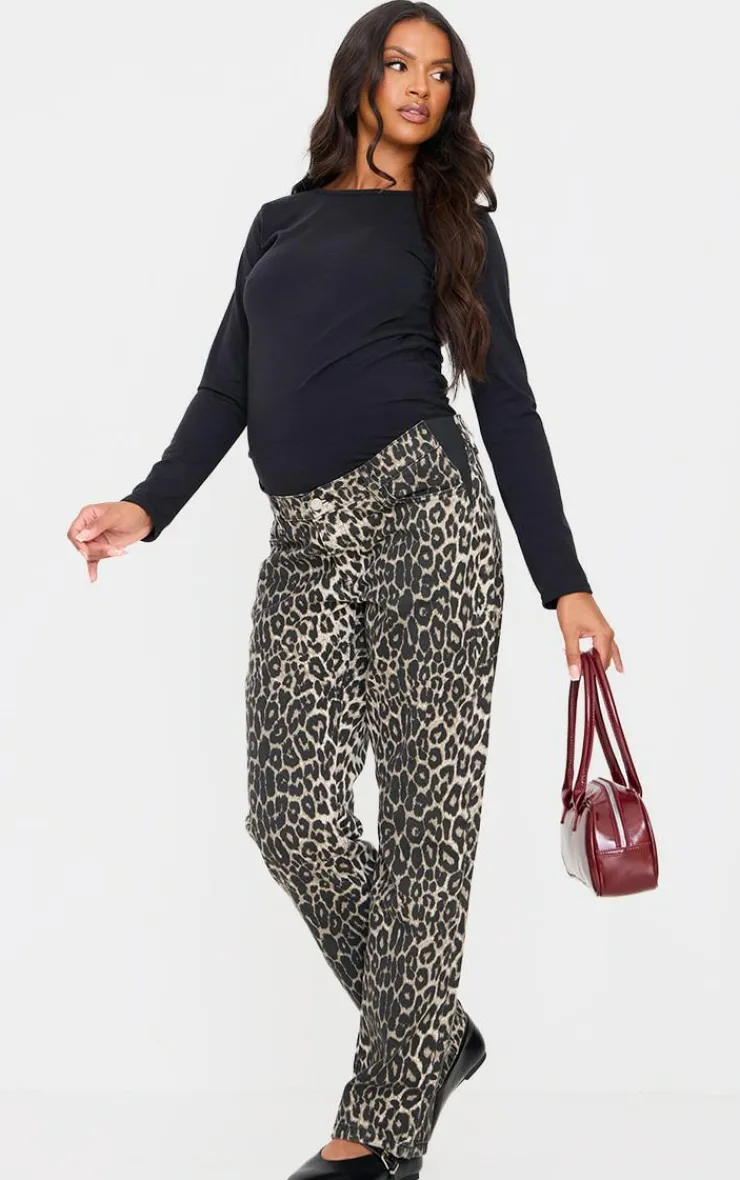 PrettyLittleThing Christmas Day Outfits*Maternity Low Rise Straight Leg Jeans
