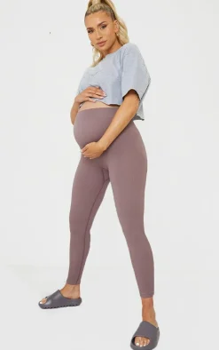PrettyLittleThing Snatched*Maternity Contour Bump Support Ribbed Leggings