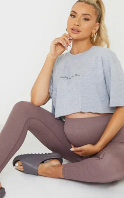 PrettyLittleThing Snatched*Maternity Contour Bump Support Ribbed Leggings