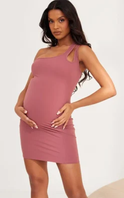 PrettyLittleThing Snatched*Maternity Snatched Sculpt One Shoulder Cut Out Detail Mini Dress