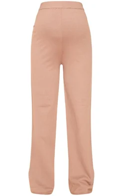 Online PrettyLittleThing Maternity Knitted Wide Leg Pants Mocha