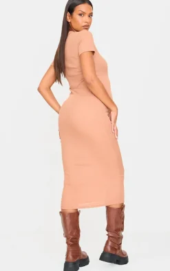 Maternity Rib Crew Neck Midi Dress-PrettyLittleThing Discount