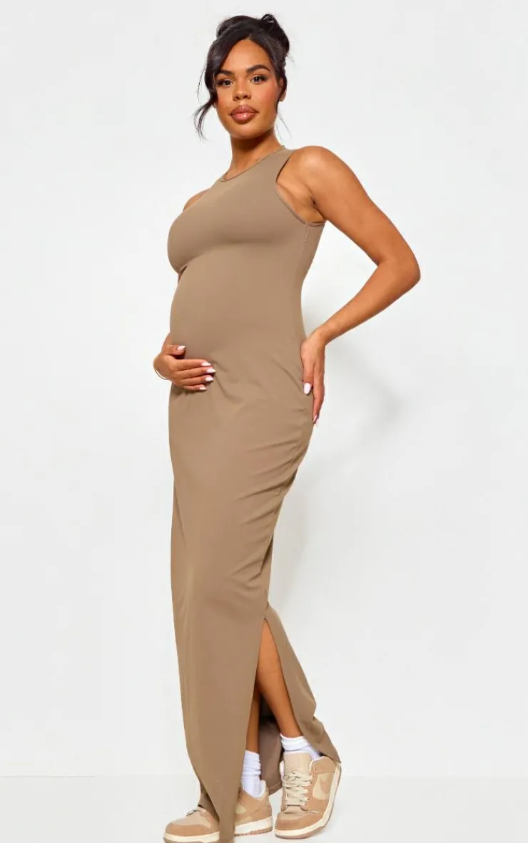 Maternity Snatched Sculpt Racer Bodycon Maxi Dress-PrettyLittleThing Best