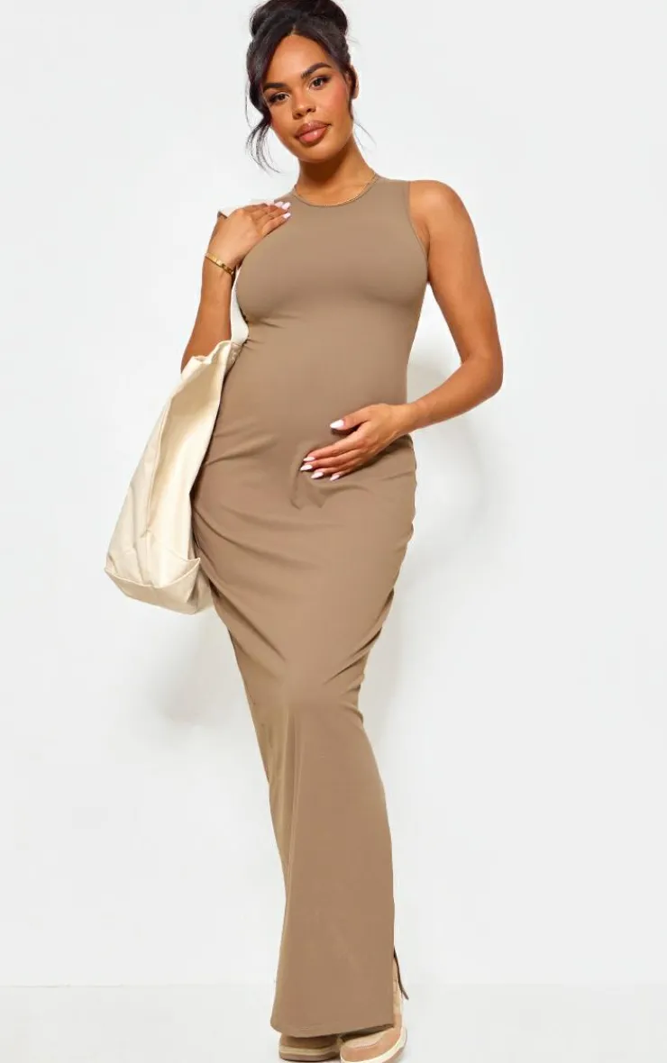 Maternity Snatched Sculpt Racer Bodycon Maxi Dress-PrettyLittleThing Best