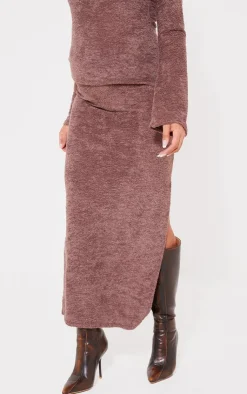 Discount PrettyLittleThing Maternity Towel Texture Midaxi Skirt Mocha
