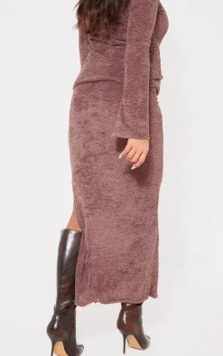 Discount PrettyLittleThing Maternity Towel Texture Midaxi Skirt Mocha