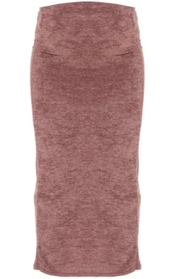 Discount PrettyLittleThing Maternity Towel Texture Midaxi Skirt Mocha