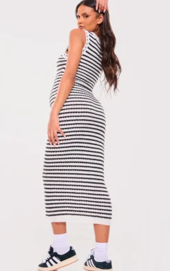 Maternity Stripe Knitted Maxi Dress-PrettyLittleThing Clearance
