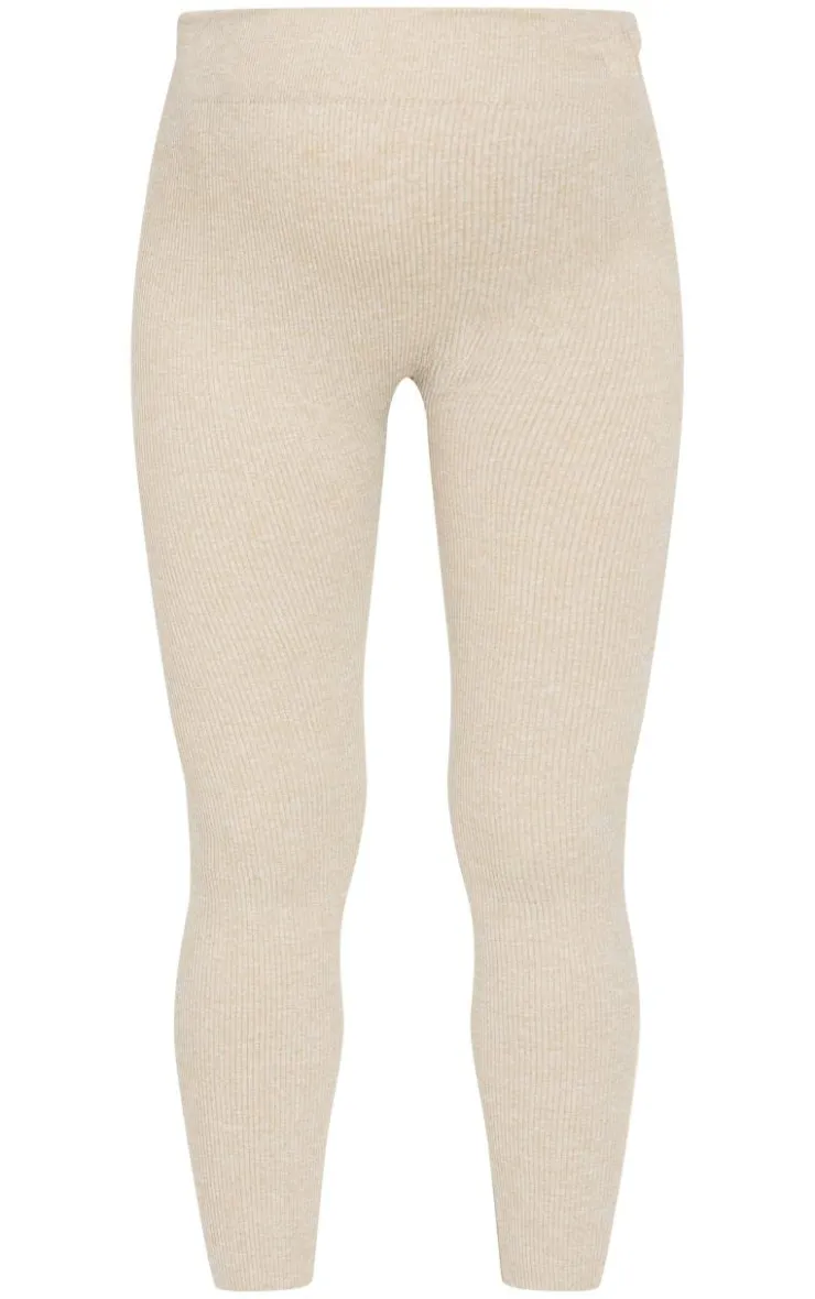 Sale PrettyLittleThing Maternity Ribbed Leggings Moss Sand