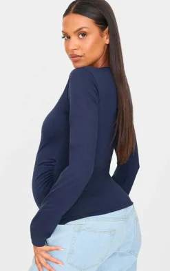 PrettyLittleThing T-Shirts*Maternity Crew Neck Long Sleeve Fitted Top