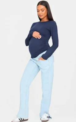 PrettyLittleThing T-Shirts*Maternity Crew Neck Long Sleeve Fitted Top