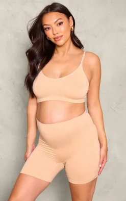 Maternity Nude Seamless Over The Bump Shorts