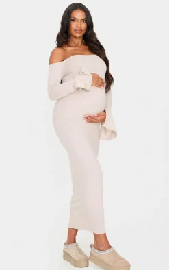 Maternity Brushed Midaxi Dress-PrettyLittleThing Sale