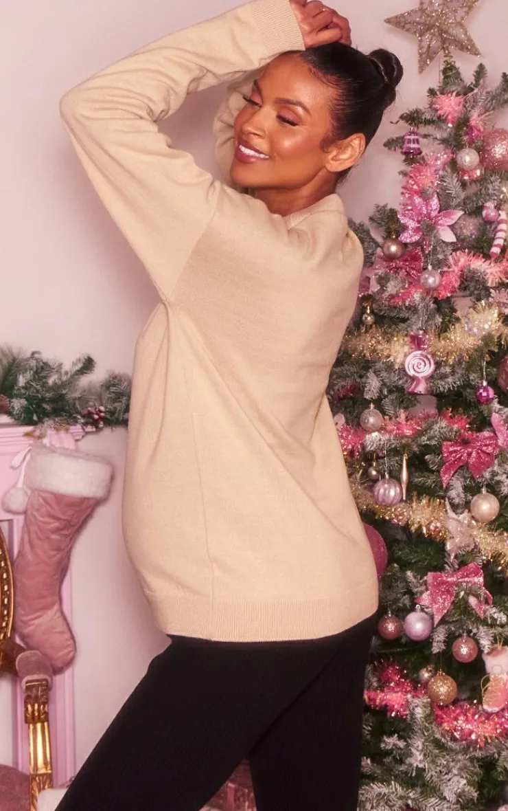 PrettyLittleThing Oversized Sweaters*Maternity Christmas Pudding Oversized Christmas Sweater