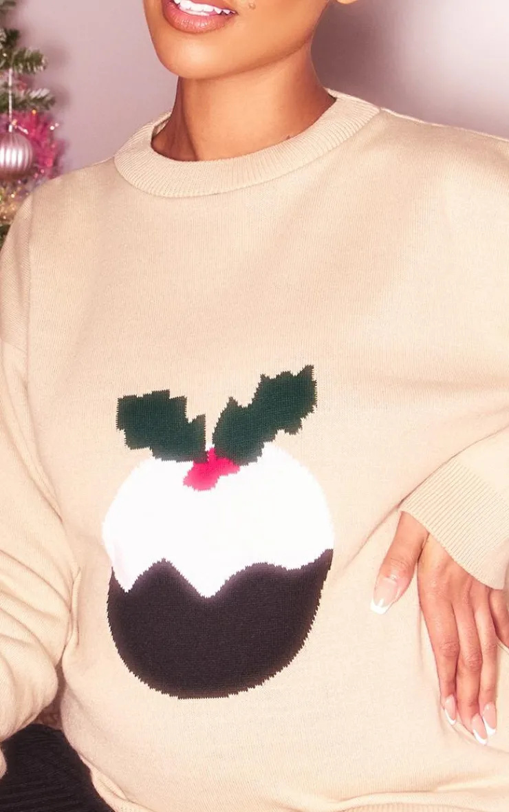 PrettyLittleThing Oversized Sweaters*Maternity Christmas Pudding Oversized Christmas Sweater