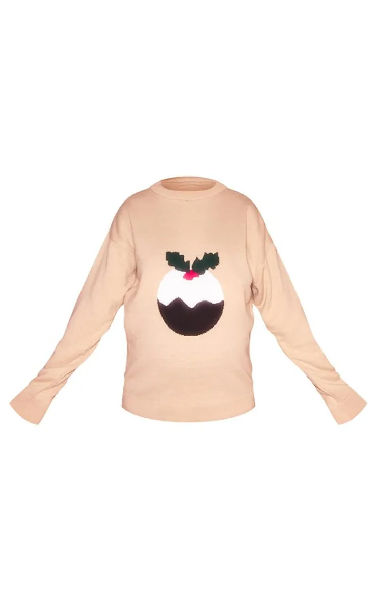 PrettyLittleThing Oversized Sweaters*Maternity Christmas Pudding Oversized Christmas Sweater