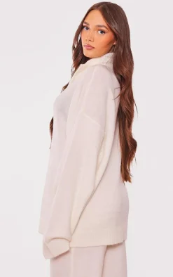 PrettyLittleThing Knitted Two Piece Sets*Maternity Knitted Slouchy Half Zip Sweater