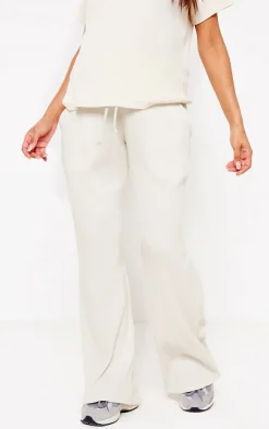 Best PrettyLittleThing Maternity Waffle Textured Flared Pants Oatmeal