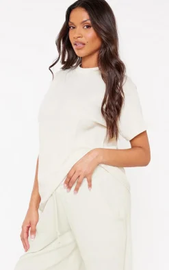 Best PrettyLittleThing Maternity Waffle Textured Flared Pants Oatmeal