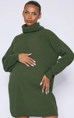 PrettyLittleThing Sweater Dresses*Maternity High Neck Oversized Sweater Dress
