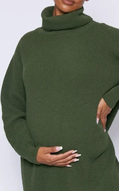 PrettyLittleThing Sweater Dresses*Maternity High Neck Oversized Sweater Dress