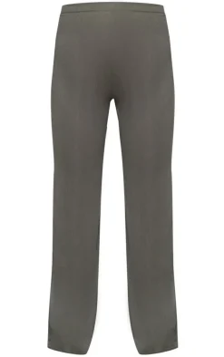 Clearance PrettyLittleThing Maternity Rib Wide Leg Flared Pants Olive