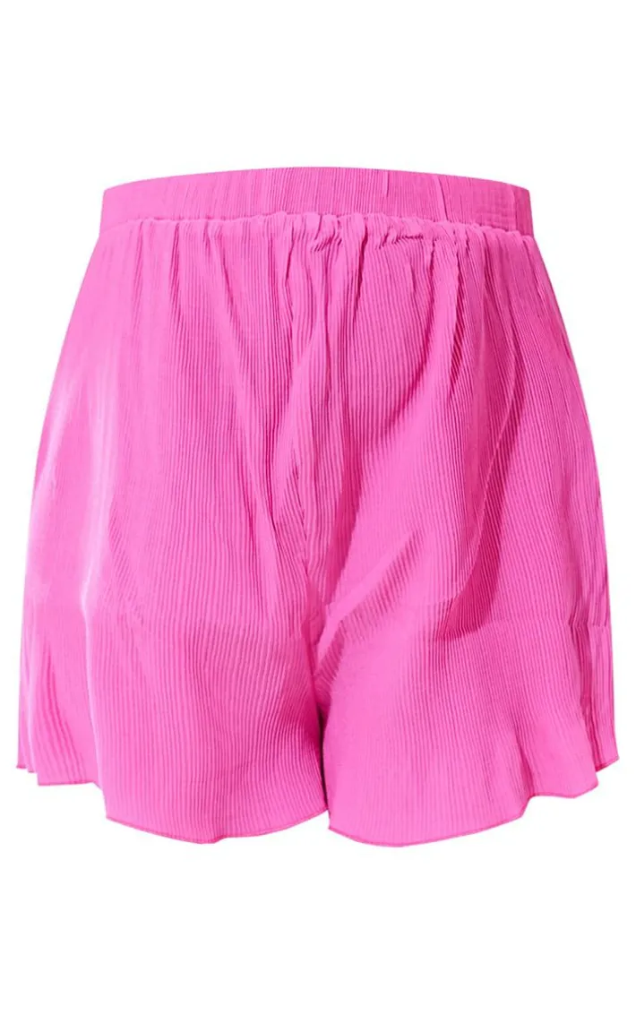 Maternity Pink Plisse Floaty Shorts