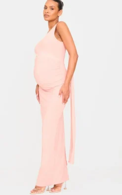 Maternity Slinky Drape Detail Maxi Dress-PrettyLittleThing Outlet