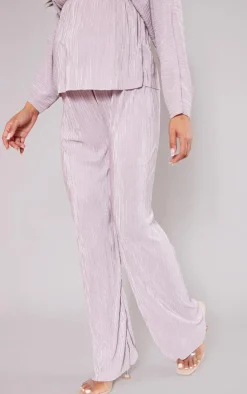 Online PrettyLittleThing Maternity Rose Plisse Lettuce Hem Wide Leg Pants Rose.
