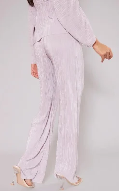 Online PrettyLittleThing Maternity Rose Plisse Lettuce Hem Wide Leg Pants Rose.