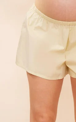Sale PrettyLittleThing Maternity Poplin Low Rise Shorts Sage