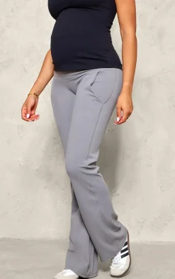 Maternity Slate Grey Pocket Flared Leggings
