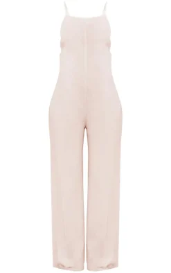 Maternity Stone Cami Strap Linen Wide Leg Jumpsuit