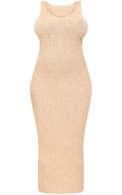 Maternity Knitted V Neck Midi Dress-PrettyLittleThing Hot