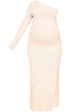 PrettyLittleThing Winter Dresses*Maternity Luxe Knit One Sleeve Midaxi Dress
