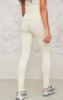 Outlet PrettyLittleThing Maternity Marl Over The Bump Leggings Stone