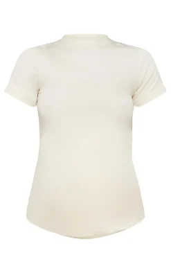 New PrettyLittleThing Maternity Marl Short Sleeve T-shirt Stone