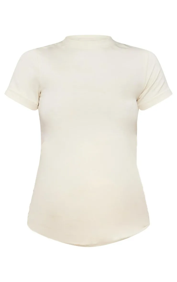 New PrettyLittleThing Maternity Marl Short Sleeve T-shirt Stone