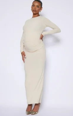 Maternity Ruched Soft Touch Maxi Dress-PrettyLittleThing Best