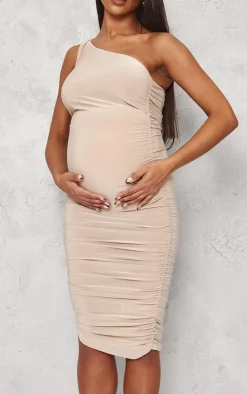 Maternity Slinky One Shoulder Maxi Dress-PrettyLittleThing Sale