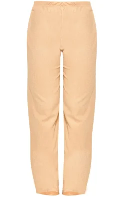 PrettyLittleThing Maternity Textured Wide Leg Floaty Pants Stone